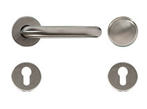 Kľučka / kľučka-držiak z nerezovej ocele na delenom štíte
