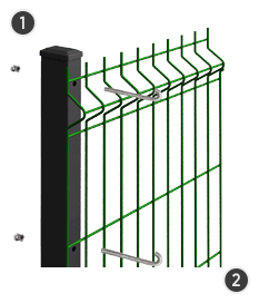 Systém SAFE - na stĺpikoch s prierezom 60 x 40 mm s montážnymi otvormi.
