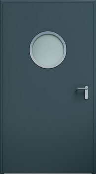 Dvere ECO, okrúhle okienko | RAL 7016