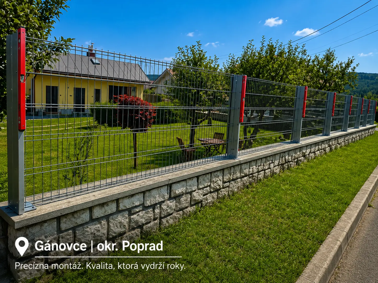 Gabionovy plot v Poprade - Gánovce