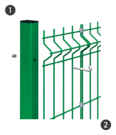 Systém BETA – na stĺpikoch s prierezom 60 × 40 mm s montážnymi otvormi.