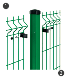 Systém GAMMA – na stĺpikoch v tvare I s prierezom 65 × 42 mm s montážnymi otvormi.
