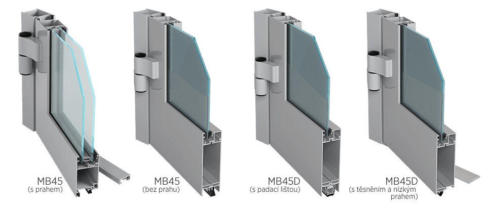 Hliníkové interiérové dvere Aluprof MB45 alebo MB45D