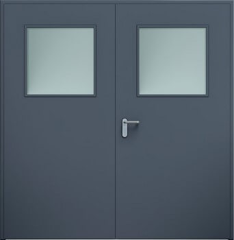 Dvojkrídlové dvere ECO, zasklenie | antracit
