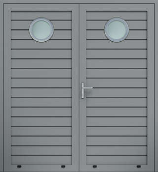 Panelové dvojkrídlové dvere, plytký reliéf, zasklenie O
